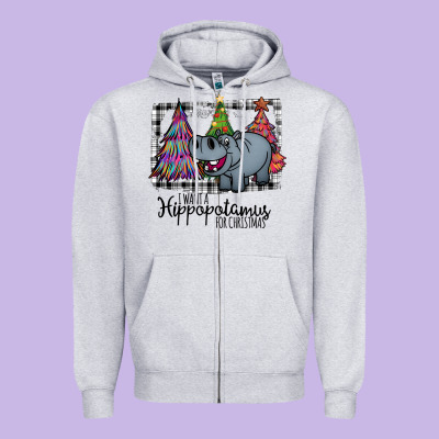 I Want Hippopotamus For Christmas Zipper Hoodie Designed By Bettercallsaul