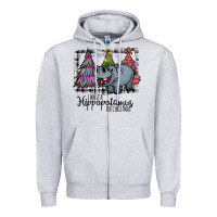 Heather Grey I Want Hippopotamus For Christmas Zipper Hoodie - Bettercallsaul