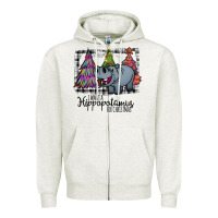 Oatmeal Heather I Want Hippopotamus For Christmas Zipper Hoodie - Bettercallsaul