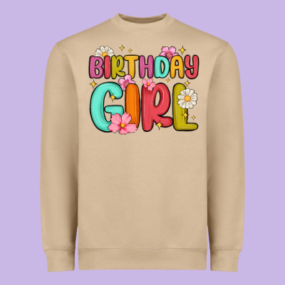 Birthday Girl Heavyweight Sweatshirt Designed By Maliassmallbusiness