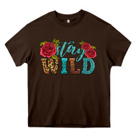 Chocolate Brown stay wild Heavy Core Tee - HRA Design Shop