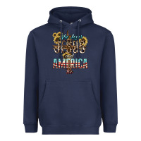 Navy She loves Jesus and America too sunflower Heavyweight Hoodie - HowdyJamesFarm