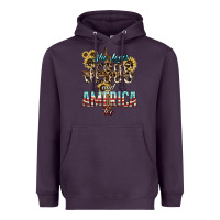 Plum She loves Jesus and America too sunflower Heavyweight Hoodie - HowdyJamesFarm