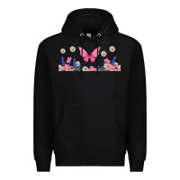 Black butterflies and flowers Premium Hoodie - TumblerDesignByShophia