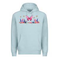 Blue Mist butterflies and flowers Premium Hoodie - TumblerDesignByShophia