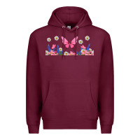 Burgundy butterflies and flowers Premium Hoodie - TumblerDesignByShophia