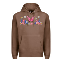 Chestnut butterflies and flowers Premium Hoodie - TumblerDesignByShophia