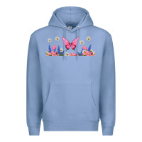 Colony Blue butterflies and flowers Premium Hoodie - TumblerDesignByShophia