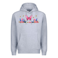 Heather Grey butterflies and flowers Premium Hoodie - TumblerDesignByShophia