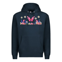 Navy butterflies and flowers Premium Hoodie - TumblerDesignByShophia