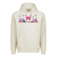 Oatmeal Heather butterflies and flowers Premium Hoodie - TumblerDesignByShophia