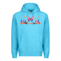 Ocean Blue butterflies and flowers Premium Hoodie - TumblerDesignByShophia