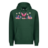 Sports Green butterflies and flowers Premium Hoodie - TumblerDesignByShophia