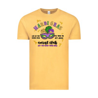 Vintage Mustard mardi gras social club Vintage Tee - MaliasSmallBusiness