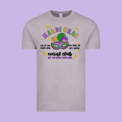 Mardi Gras Social Club Vintage Tee Designed By Maliassmallbusiness