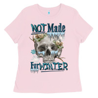 Bubblegum Pink not made for winter skull Ladies Tee - FaDigitalArtStudio