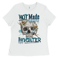 White not made for winter skull Ladies Tee - FaDigitalArtStudio