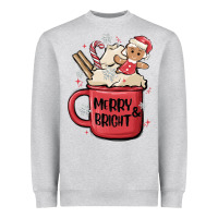 Heather Grey merry and bright Heavyweight Sweatshirt - MaliasSmallBusiness