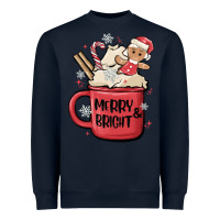 Navy merry and bright Heavyweight Sweatshirt - MaliasSmallBusiness