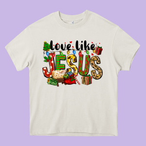 Christmas Love Like Jesus Heavy Core Tee Designed By Fadigitalartstudio