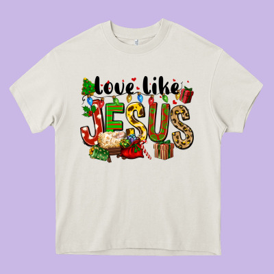 Christmas Love Like Jesus Heavy Core Tee Designed By Fadigitalartstudio