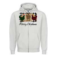 Dove Grey Merry Christmas Chickens Zipper Hoodie - Bettercallsaul