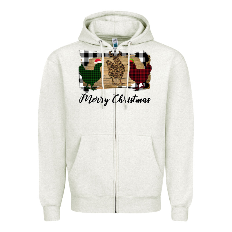 Merry Christmas Chickens Zipper Hoodie by Bettercallsaul | Teevron