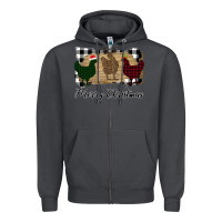 Smoke Merry Christmas Chickens Zipper Hoodie - Bettercallsaul