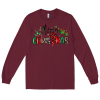 Burgundy faith cross merry christmas Long Sleeve Tee - MaliasSmallBusiness
