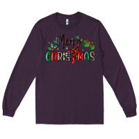 Plum faith cross merry christmas Long Sleeve Tee - MaliasSmallBusiness