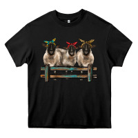 Black 3 sheeps suffolk ewe with bandanas and fence Heavy Core Tee - BarkalooDesign