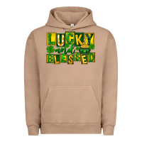 Pigment Burro Lucky and blessed St. Patricks Day Urban Hoodie - FaDigitalArtStudio