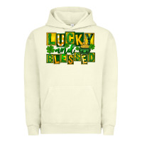 Pigment Pistachio Lucky and blessed St. Patricks Day Urban Hoodie - FaDigitalArtStudio