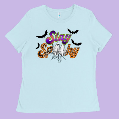 Stay Spooky Ladies Tee Designed By Racoondesign