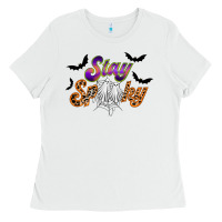 White stay spooky Ladies Tee - RacoonDesign