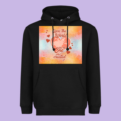 Love The World Like The One Heavyweight Hoodie Designed By Tumblerdesignbyshophia