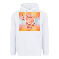 White love the world like the one Heavyweight Hoodie - TumblerDesignByShophia