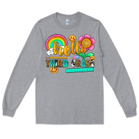 Heather Grey hello third grade Long Sleeve Tee - NancyCooperArtShop