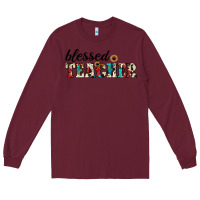 Burgundy blessed teacher Long Sleeve Tee - JahusDesignShop
