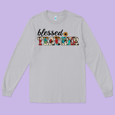 Blessed Teacher Long Sleeve Tee Designed By Jahusdesignshop