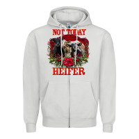 Dove Grey Not Today Heifer Zipper Hoodie - Bettercallsaul