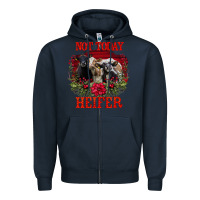 Navy Not Today Heifer Zipper Hoodie - Bettercallsaul