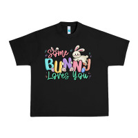 Black some bunny loves you easter Urban Heavy Tee - MaliasSmallBusiness