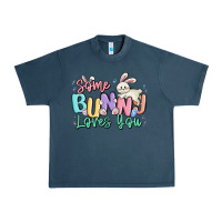 Midnight Navy some bunny loves you easter Urban Heavy Tee - MaliasSmallBusiness