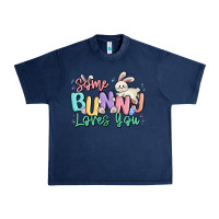 Navy some bunny loves you easter Urban Heavy Tee - MaliasSmallBusiness