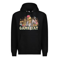 Black game day baseball leopard Premium Hoodie - HowdyJamesFarm