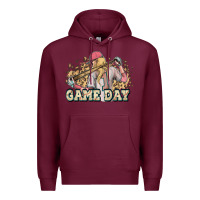 Burgundy game day baseball leopard Premium Hoodie - HowdyJamesFarm