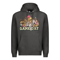 Charcoal Heather game day baseball leopard Premium Hoodie - HowdyJamesFarm
