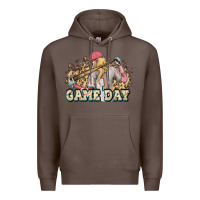 Coffee game day baseball leopard Premium Hoodie - HowdyJamesFarm