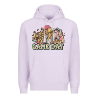 Lilac game day baseball leopard Premium Hoodie - HowdyJamesFarm